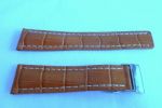 Aftermarket Breitling Brown Real Leather strap and steel clasp 24mm